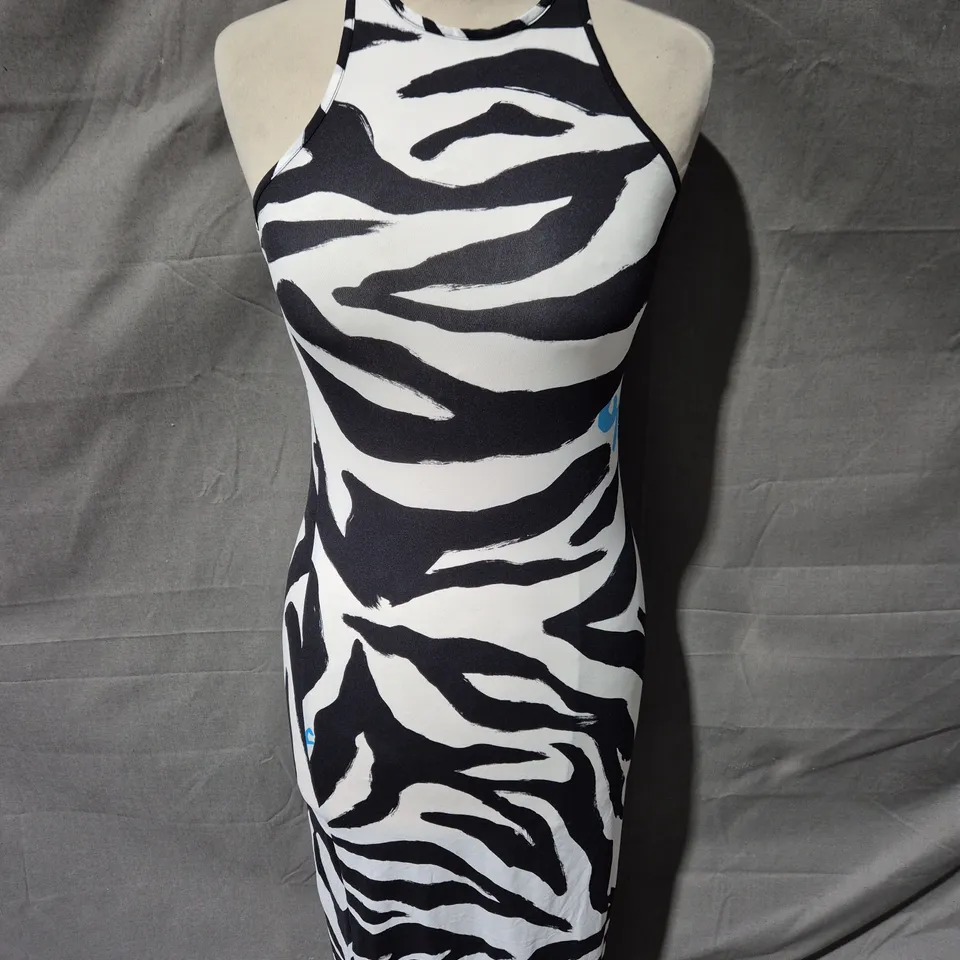 OFF-WHITE ZEBRA PRINT HALTERNECK DRESS – UK 8 (EU 40)