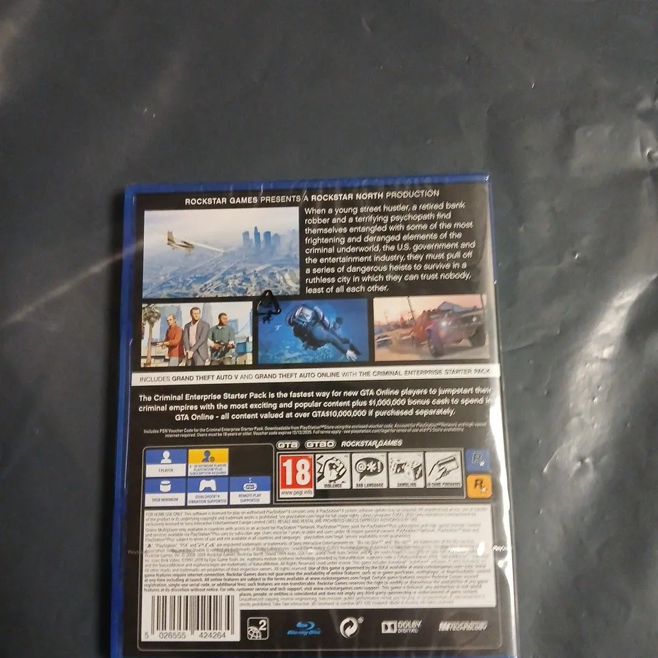 GRAND THEFT AUTO V PREMIUM EDITION (PS4) – SEALED