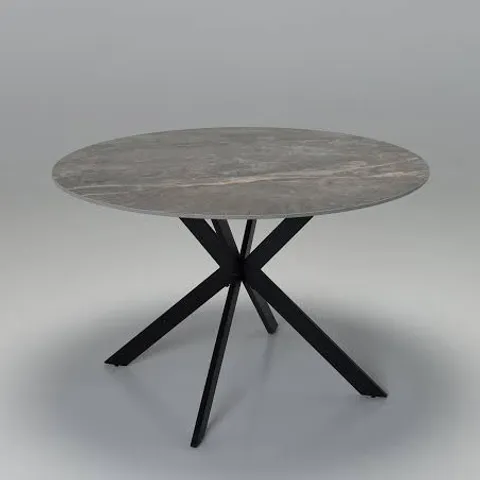 BOXED 1.2M ROUND DINING TABLE - GREY STONE (2 BOXES)