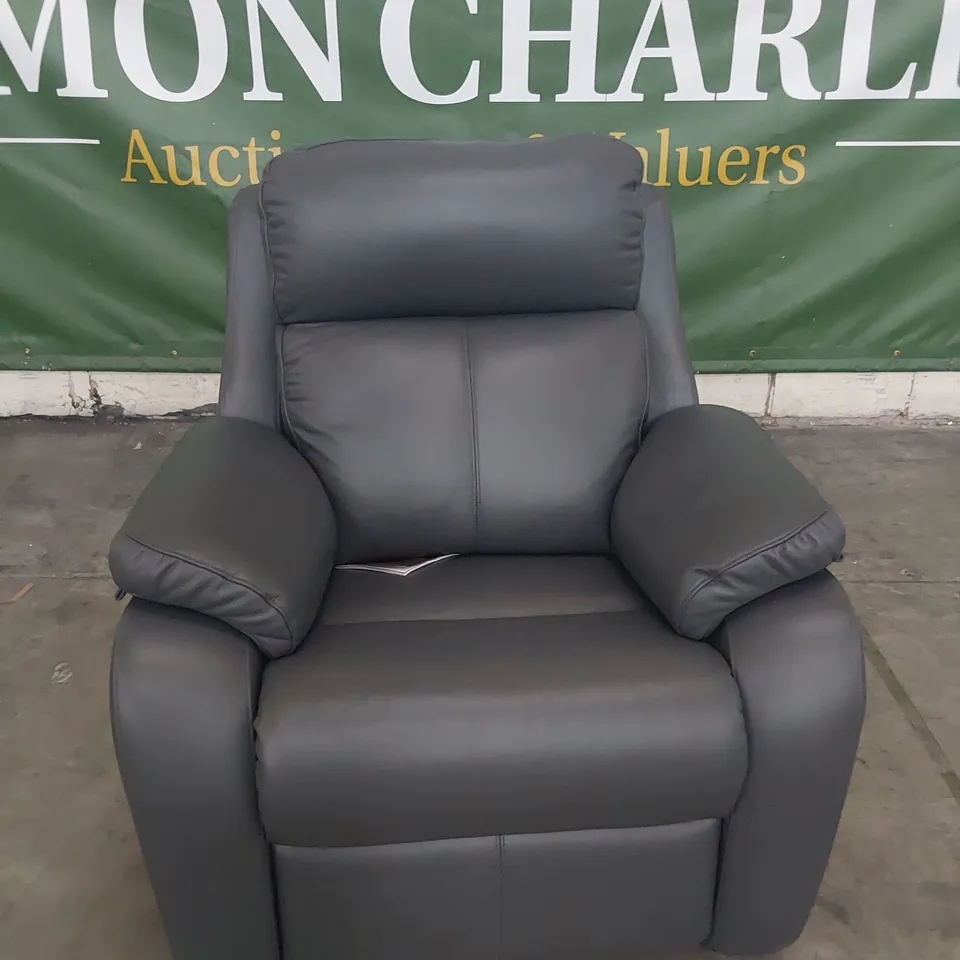 QUALITY BRITISH DESIGNER G PLAN SEATTLE POWER RECLINING EASY CHAIR GIRONA SMOKE LEATHER 