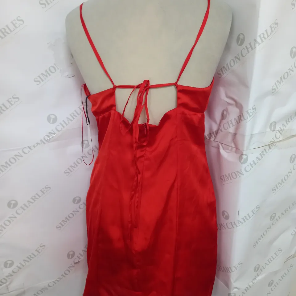 PULL&BEAR SATIN MINI DRESS IN SCARLET SIZE M