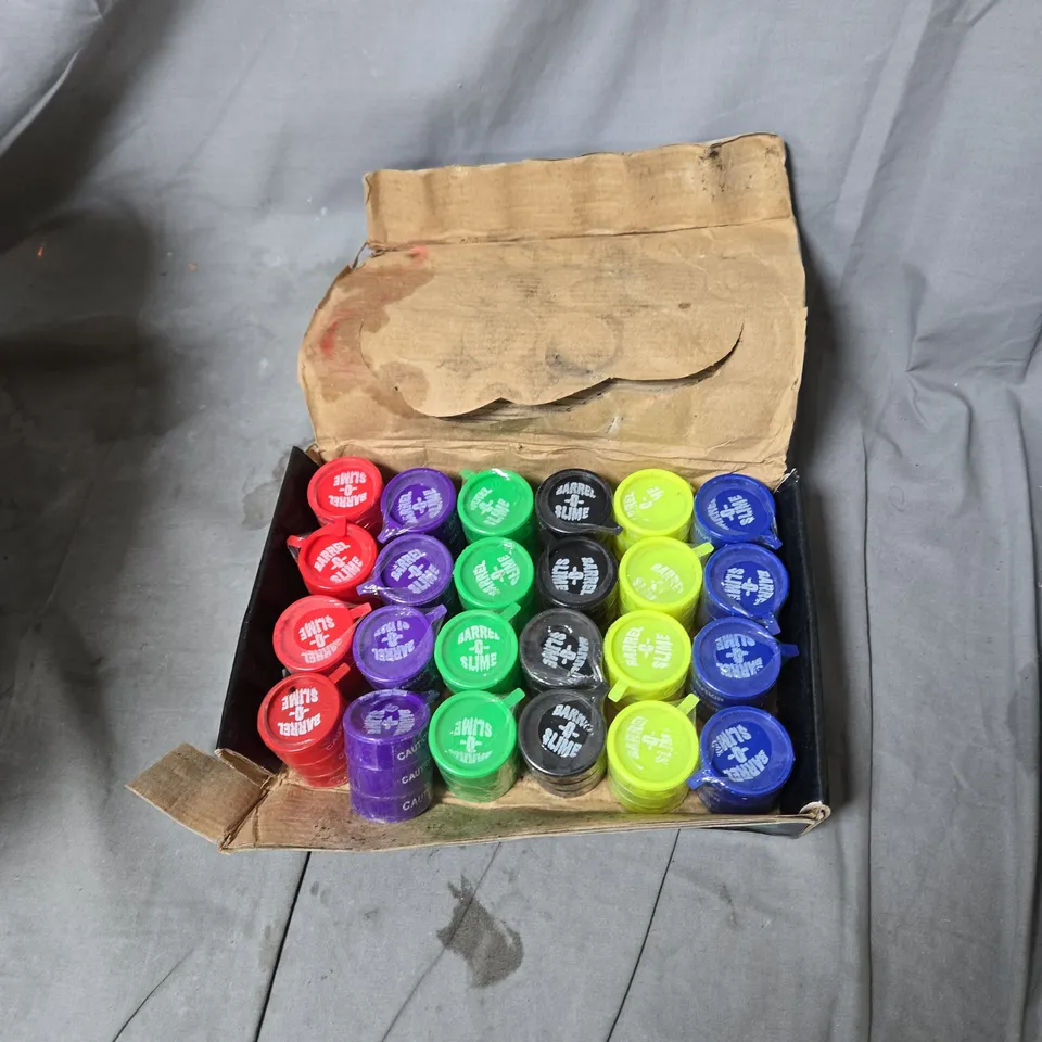 APPROXIMATELY 5 BOXES OF BARREL - O - SLIME - DAMAGED BOXES 