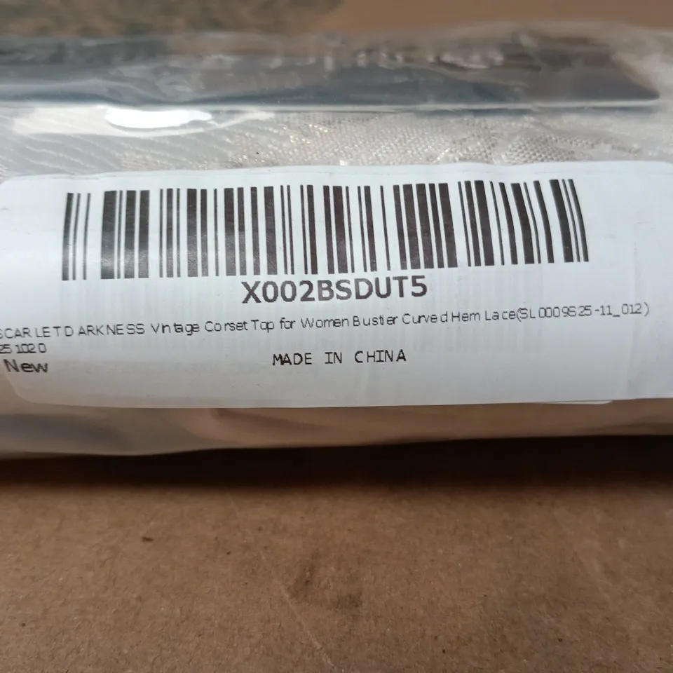SCARLET DARKNESS VINTAGE CORSET TOP – WOMEN'S BUSTIER WITH LACE, CURVED HEM (UK 14, US 12, EU 42)