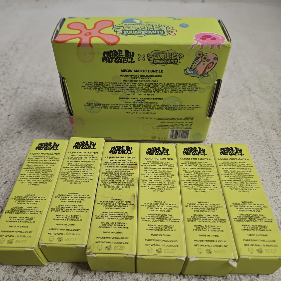 APPROX 7 ASSORTED MADE BY MITCHELL PRODUCTS TO INCLUDE MEOW MAGIC SET & LIQUID HIGHLIGHTERS