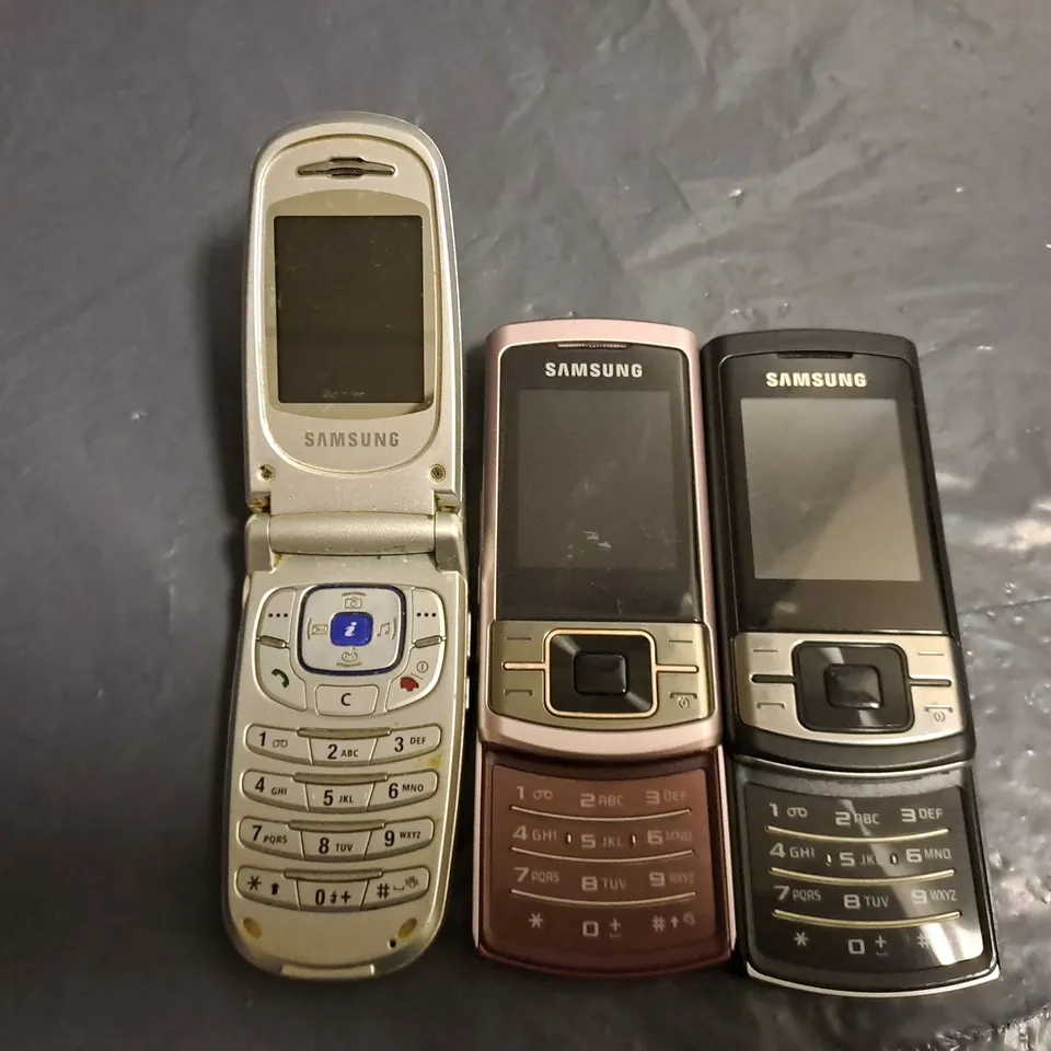 3 ASSORTED SAMSUNG PHONES TO INCLUDE C3050, SGH-P510