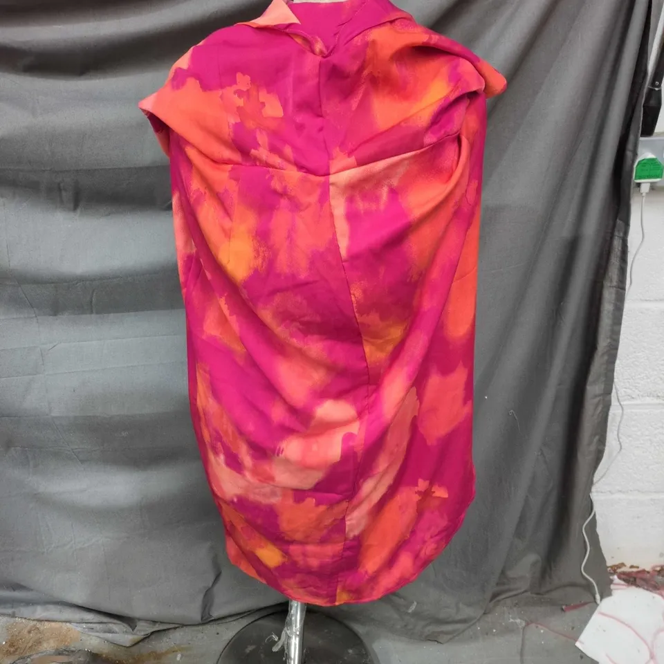 AX PARIS PINK & ORANGE TIE-DYE DRESS, WOMEN'S SIZE 14