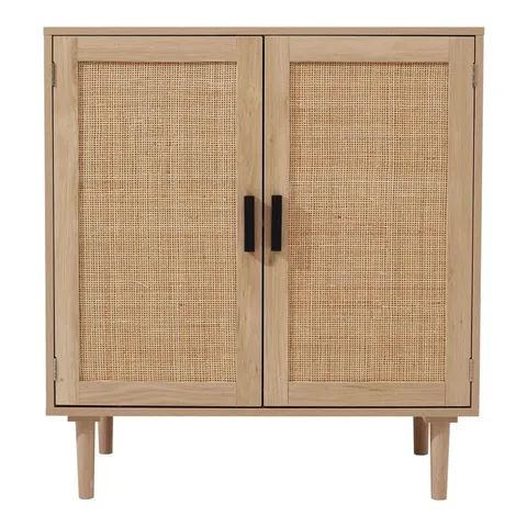 BOXED RATTAN OAK DOUBLE DOOR CABINET SIDEBOARDS (1 BOX)