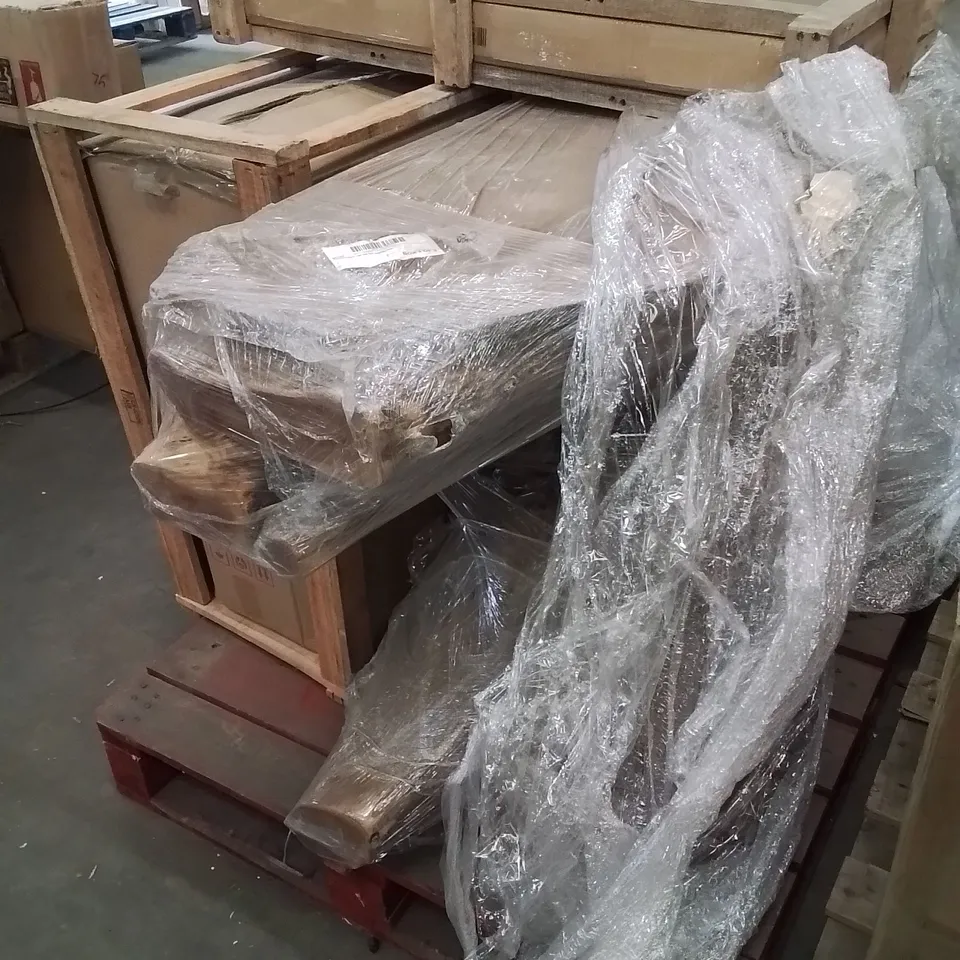 PALLET OF ASSORTED HOMES DIRECT 365 INCOMPLETE FURNITURE PARTS AND PIECES