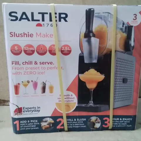 BOXED SALTER COUNTERTOP FROZEN DRINK MACHINE THAT MAKES SLUSHIES, FROZEN COCKTAILS, FRAPPÉS, MILKSHAKES