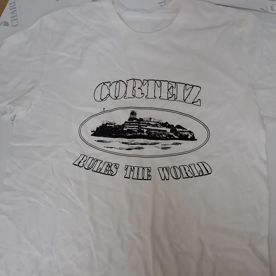 CORTEIZ RULES THE WORLD LOGO T-SHIRT SIZE UNSPECIFIED