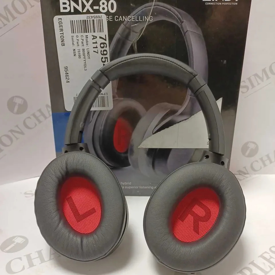 LINDY BNX-80 WIRELESS NOISE CANCELLING HEADPHONES