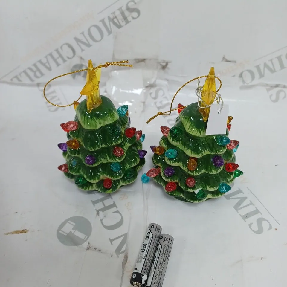 SET OF 2 CHRISTMAS TREE LIGHT UP DECORATION