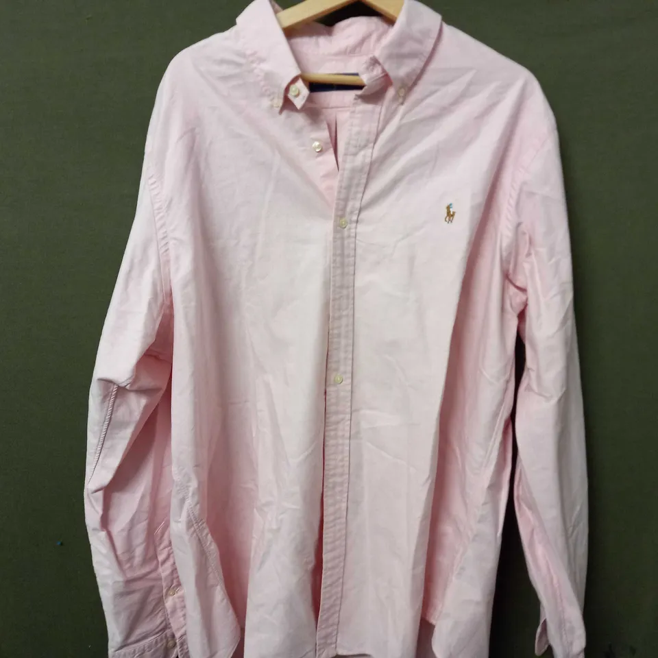 RALPH LAUREN BUTTON UP LONG SLEEVE SHIRT IN PINK- XXL