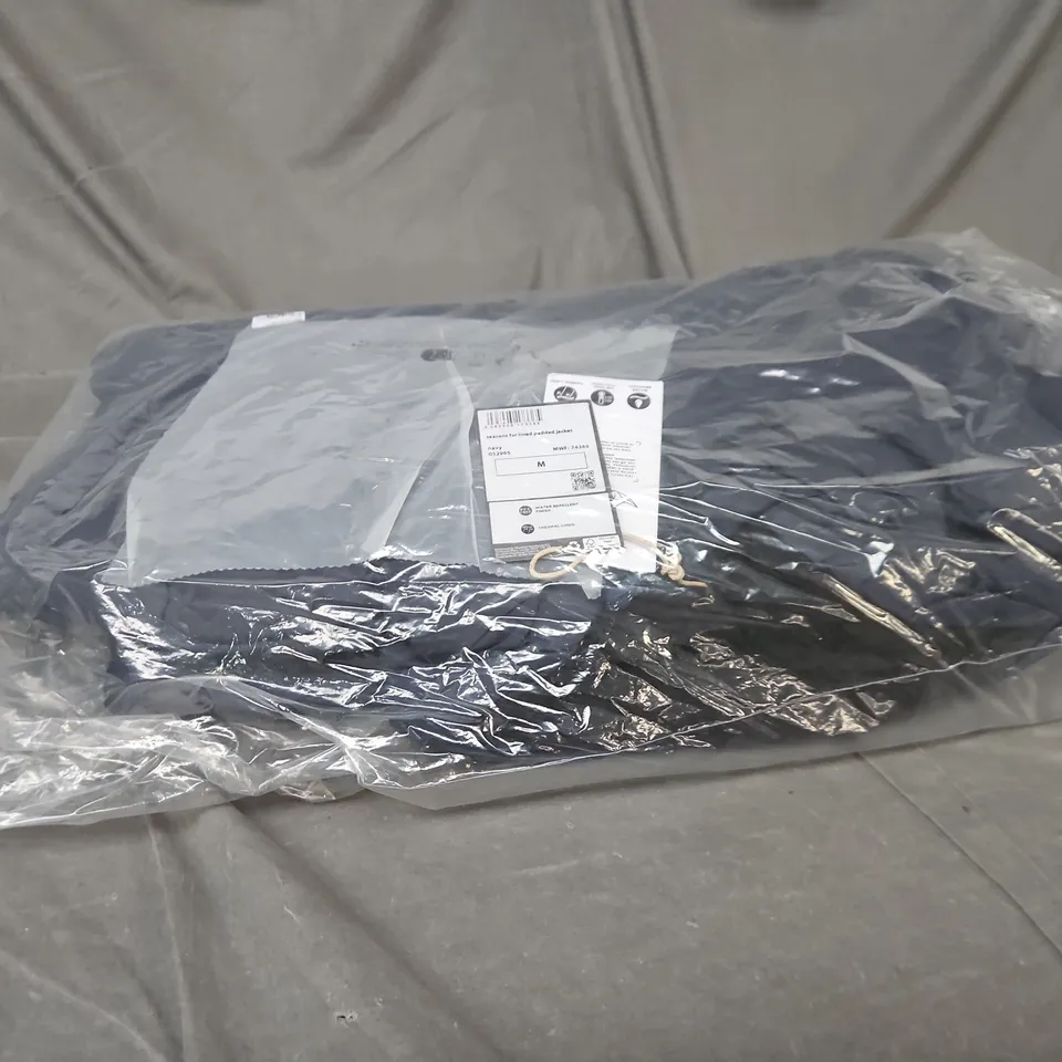 SEASONS FUR-LINED PADDED JACKET, NAVY, SIZE M