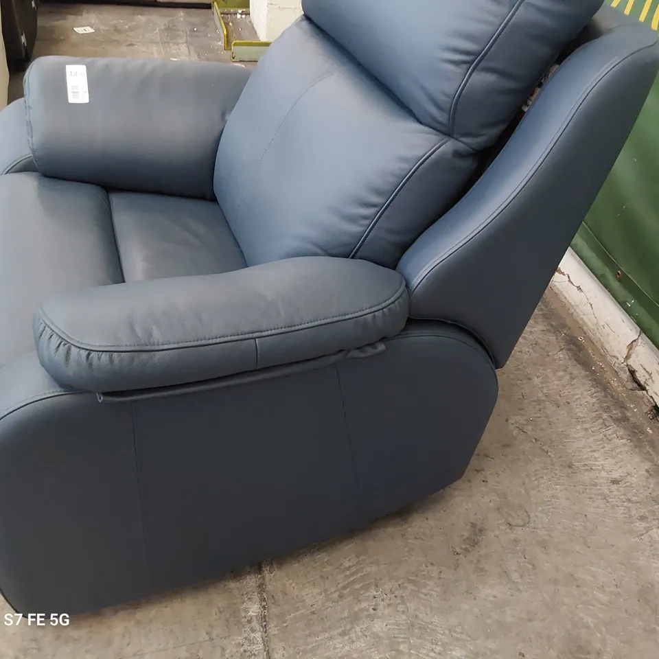 QUALITY BRITISH DESIGNER G PLAN KINGSBURY POWER RECLINING EASY CHAIR CAMBRIDGE NAVY LEATHER 