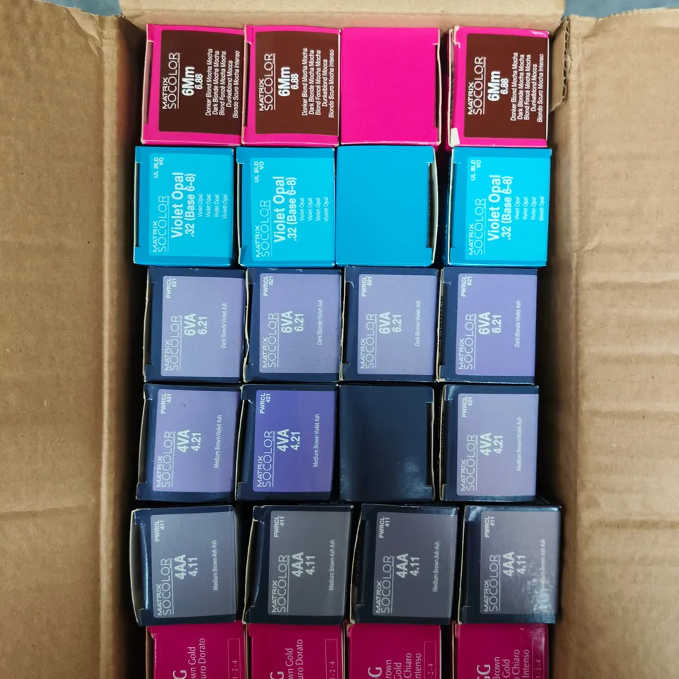 APPROXIMATELY 20 ASSORTED MATRIX SO COLOUR BEAUTY HAIR COLOURS 