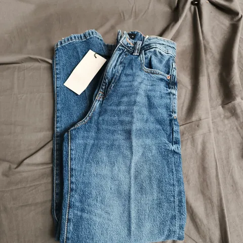 ZARA WOMEN’S MOM FIT DENIM JEANS – BLUE UK SIZE 4