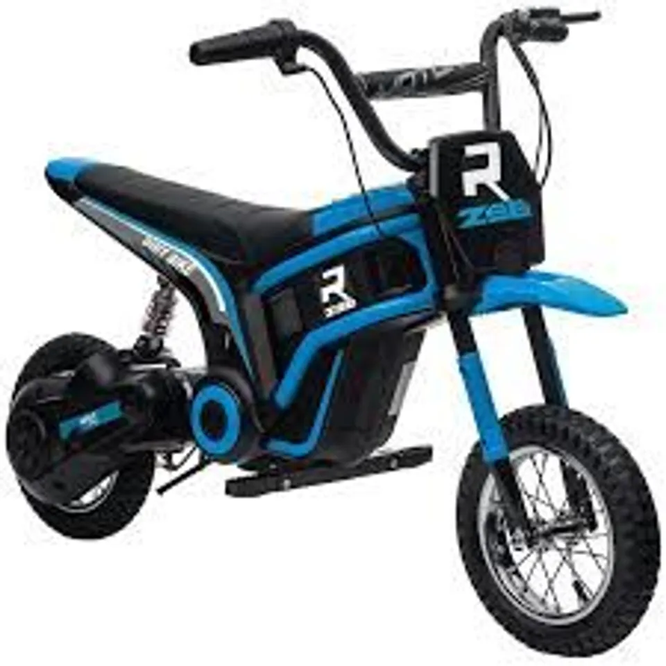 BOXED HOMCOM 24V ELECTRIC MOTORBIKE 18KM/H WITH TWIST GRIP THROTTLE, ENHANCED POWER AND EXTENDED RANGE - BLUE (1 BOX)