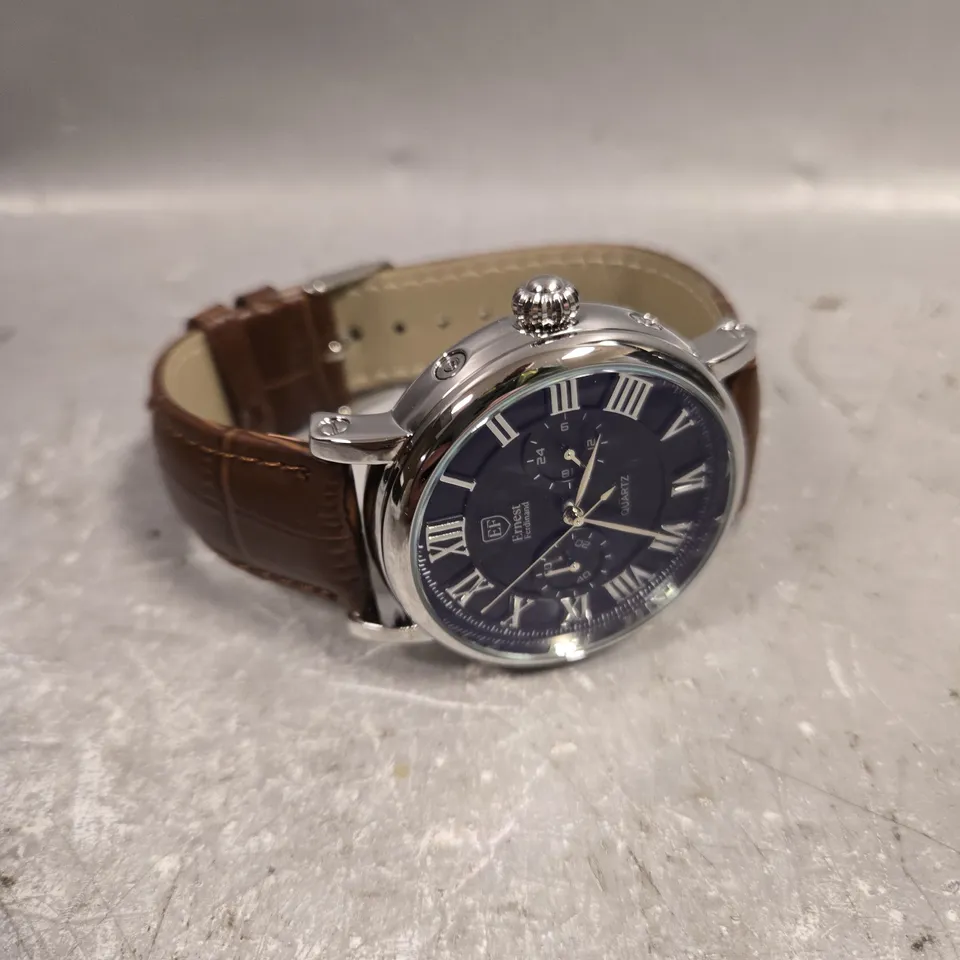 MENS ERNEST FERDINAND WATCH - BROWN LEATHER STRAP 