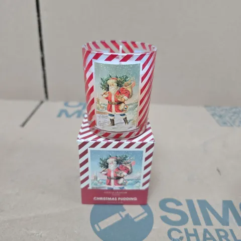 BOX OF 6 GISELA GRAHAM CHRISTMAS PUDDING SCENTED CANDLES
