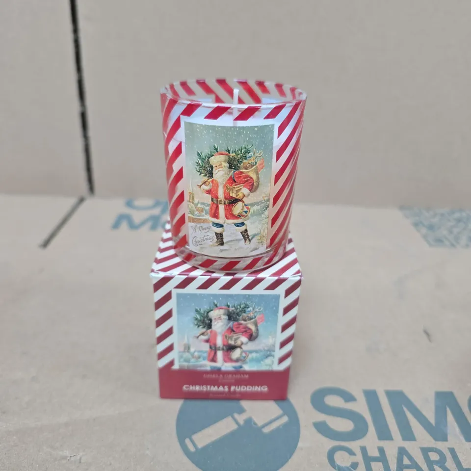 BOX OF 6 GISELA GRAHAM CHRISTMAS PUDDING SCENTED CANDLES