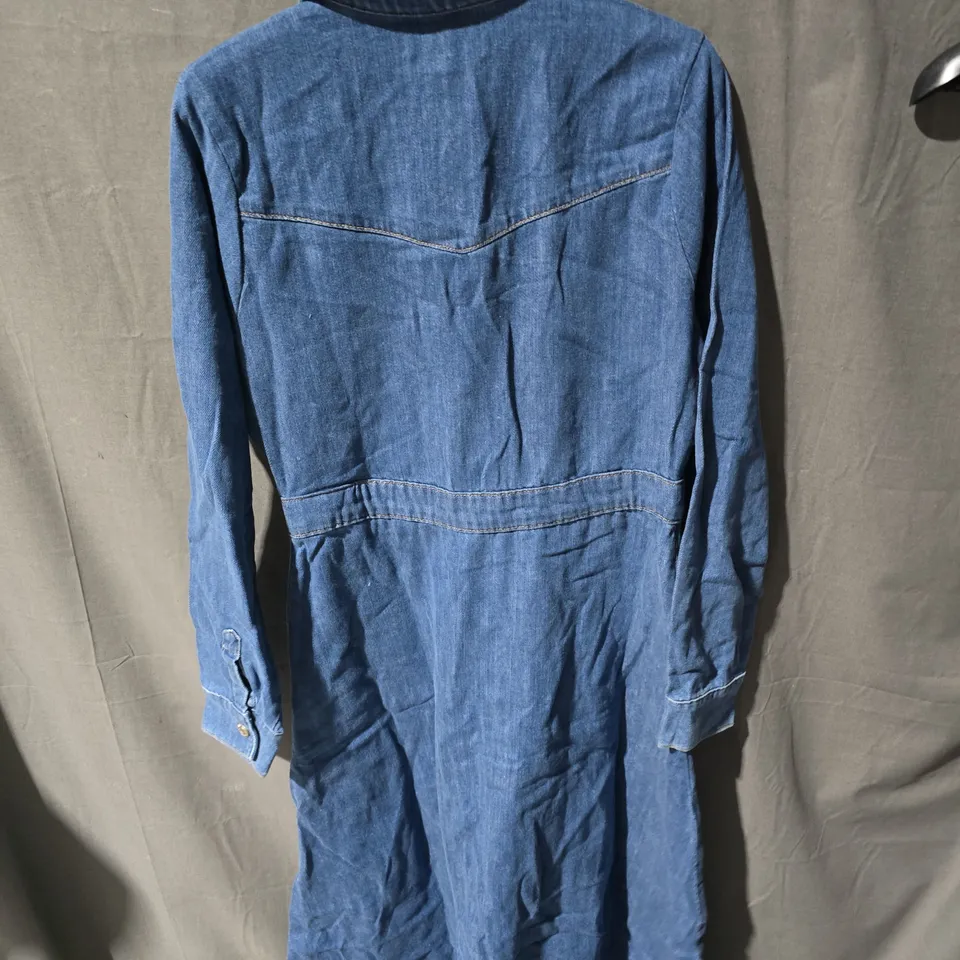 NOBODY'S CHILD DENIM SHIRT DRESS – BLUE, UK 12 (EU 40, USA 8)