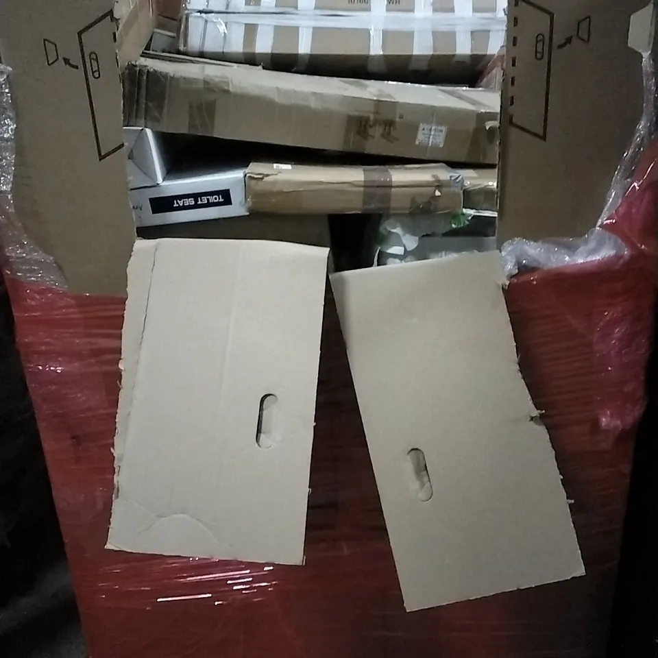PALLET OF HOUSEHOLD ITEMS TO INCLUDE ANYCUBIC PHOTON MONO 4, TOILET SEAT COVER, CONSOLE TABLE  AND OTHER ASSORTED ITEMS...