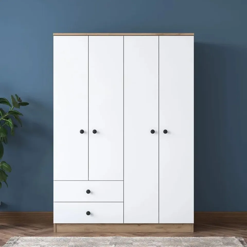 BOXED HEDIEH 4 DOOR WARDROBE (3 BOXES)