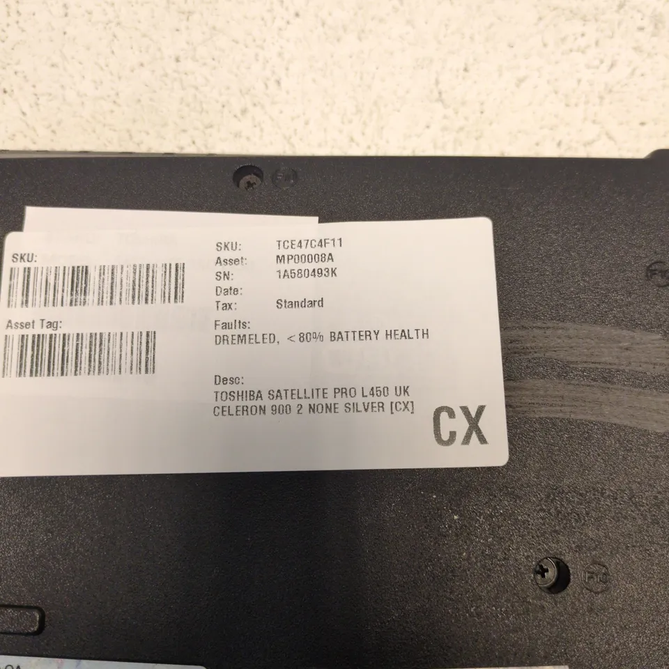 TOSHIBA SATELLITE PRO L450 LAPTOP – UK KEYBOARD, SILVER