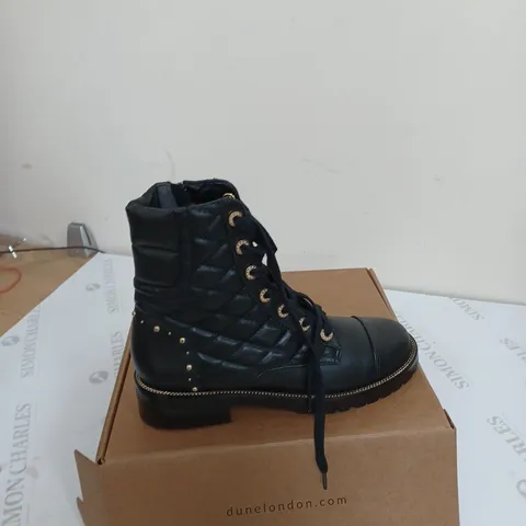 DUNE PAMPAS BLACK LEATHER ANKLE BOOT SIZE 6