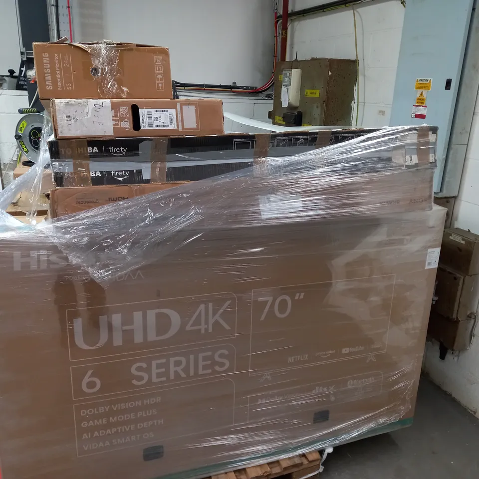 PALLET OF 8 ASSORTED TELEVISIONS & MONITORS - COLLECTION ONLY
