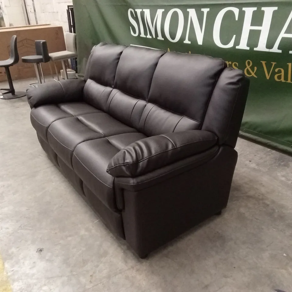 ALBION LUXURY FAUX LEATHER HIGH BACK 3 SEATER SOFA RRP £599