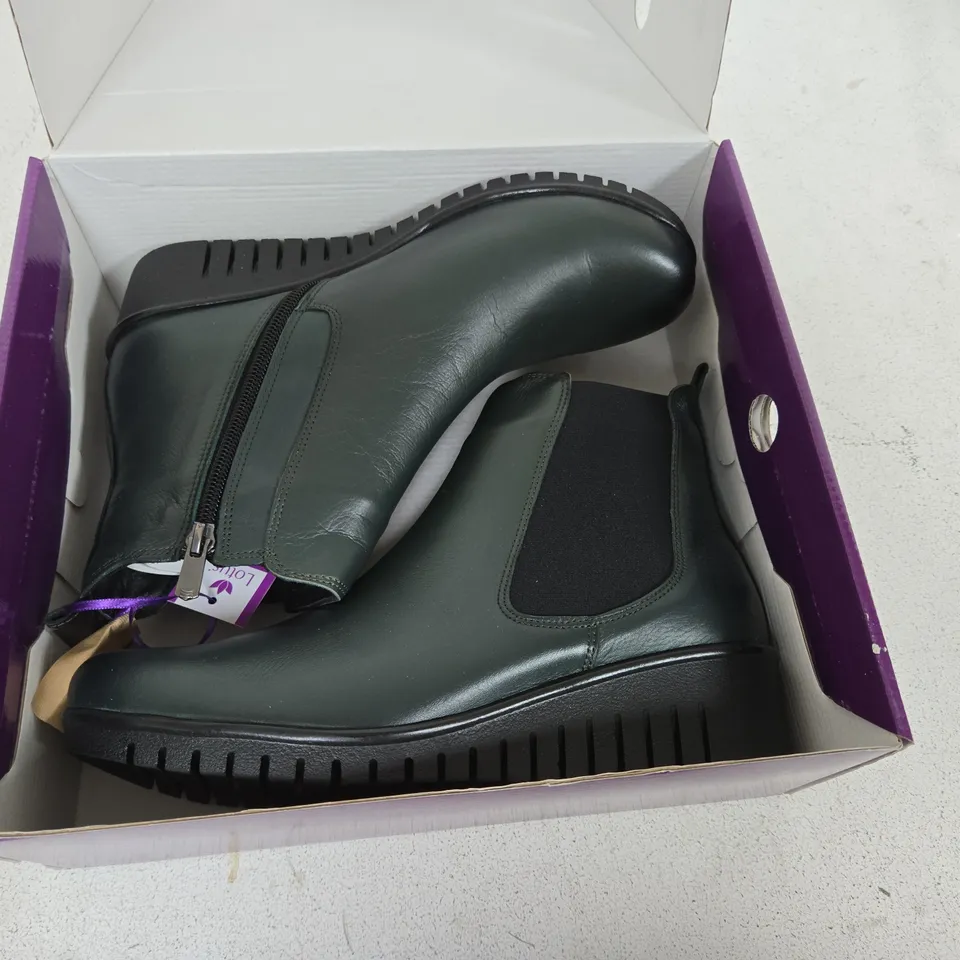 LOTUS DRESDEN ULB382 GREEN LEATHER BOOTS – UK 7.5 (EU 41) – 