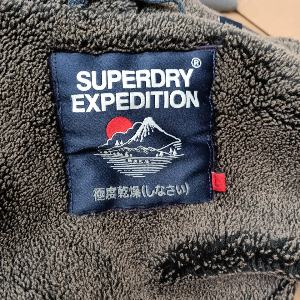 Superdry Expedition fleece jacket with hood – dark navy
