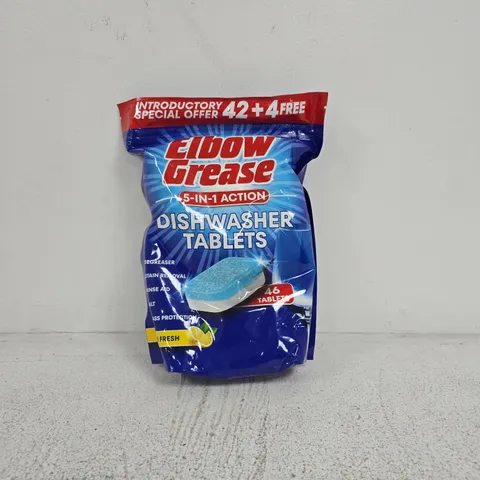 ELBOW GREASE 5 IN 1 ACTION DISHWATER TABLETS 46 IN PACK LEMON FRESH