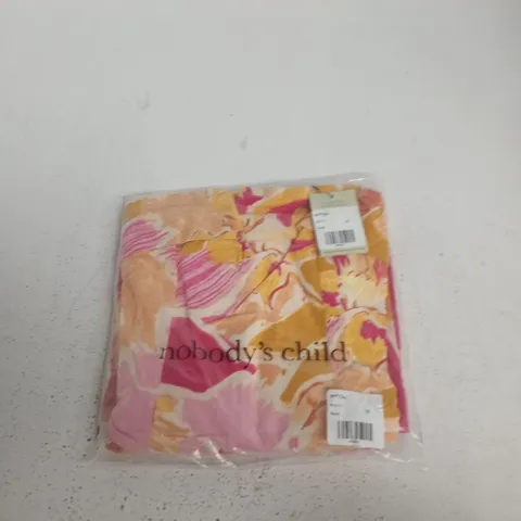 NOBODY'S CHILD DRESS, UK 12 (EU 40, USA 8) PINK FLORAL