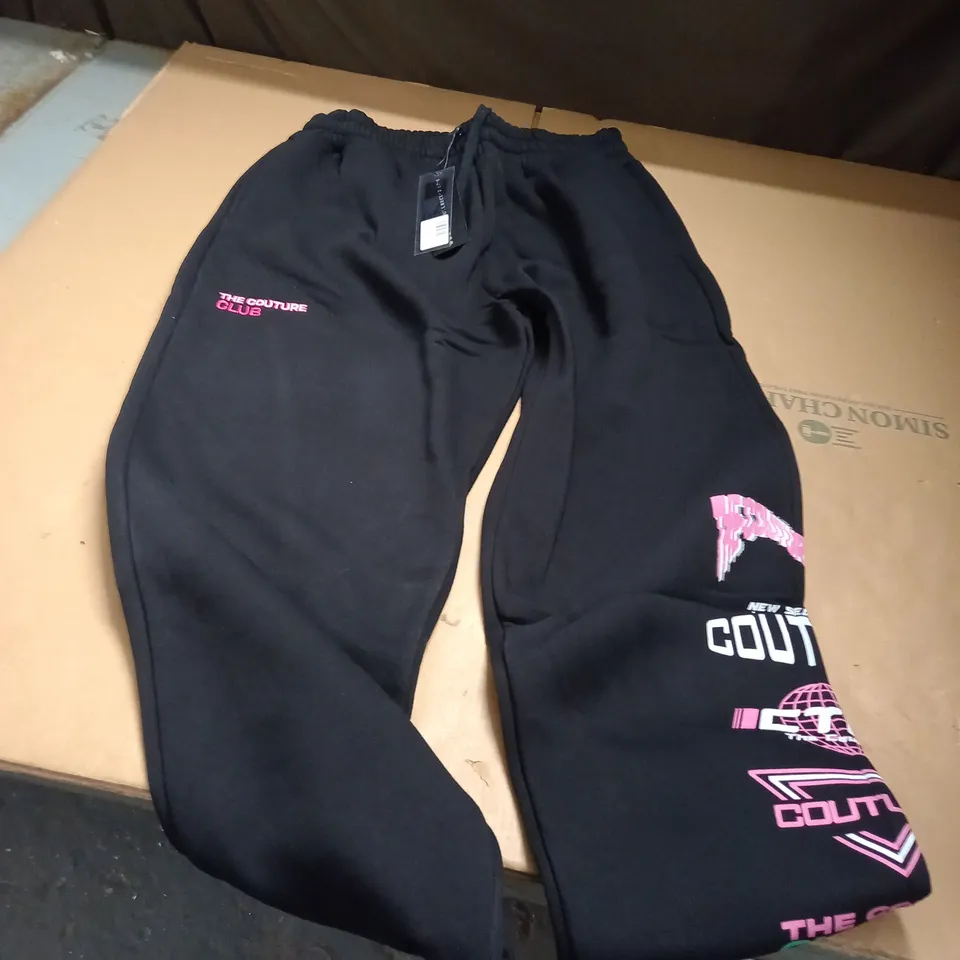 PAIR OF BLACK CULTURE CLUB JOGGING PANTS UK SIZE 14