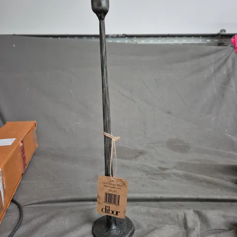 PAIR OF DIBOR 42CM ANTIQUE BLACK SLIM CANDLESTICKS