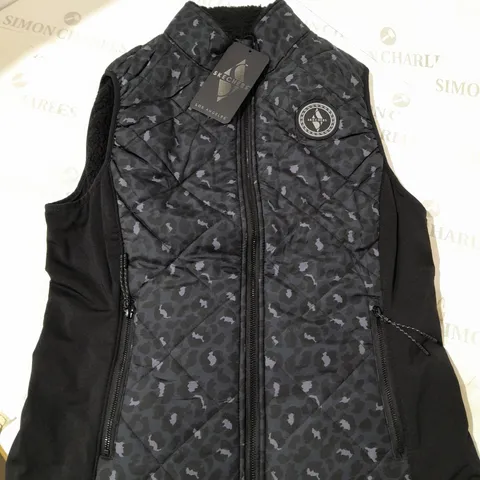 SKECHERS VEST IN MIDNIGHT LEOPARD - SIZE MEDIUM 