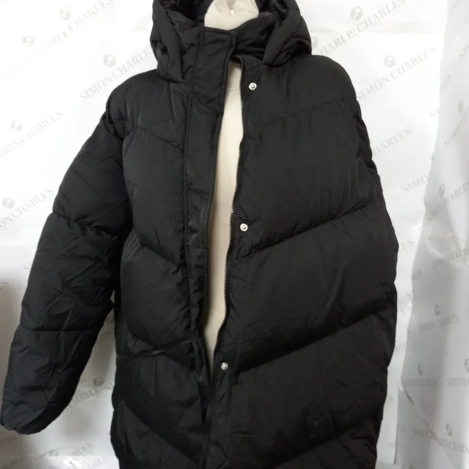 IN THE STYLE PADDED BLACK COAT - UK 18