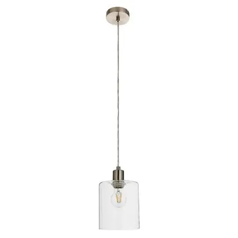 BOXED AMER 1-LIGHT BRUSHED NICKEL CYLINDER PENDANT