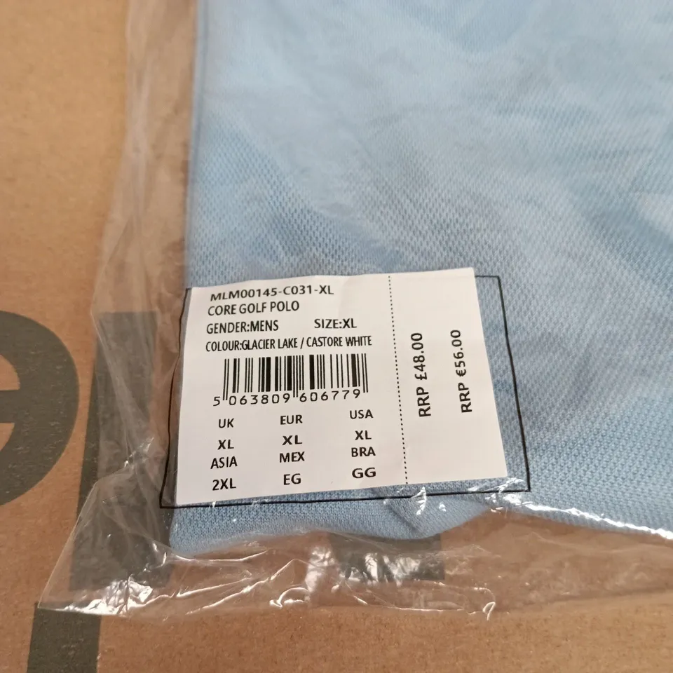 CASTORE CORE GOLF POLO XL GLACIER LAKE TAGGED BAGGED