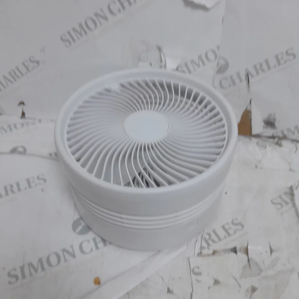 BOXED BELL & HOWELL OSCILLATING FOLDING RECHARGEABLE FAN, WHITE