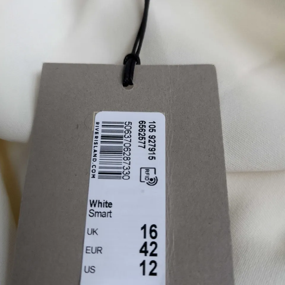 RIVER ISLAND STUDIOS WHITE DRAPED TOP – UK 16 (EU 42, US 12) – WOMEN'S CLOTHING