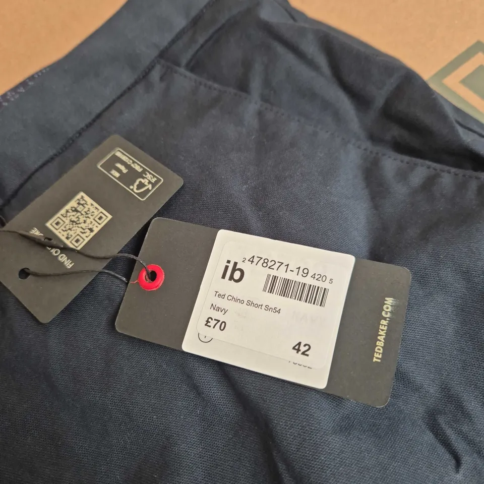 TED BAKER LONDON NAVY CHINO SHORTS, UK SIZE 42, MEN