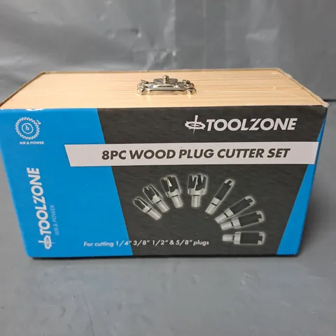 BOXED TOOLZONE 8PC WOOD PLUG CUTTER SET