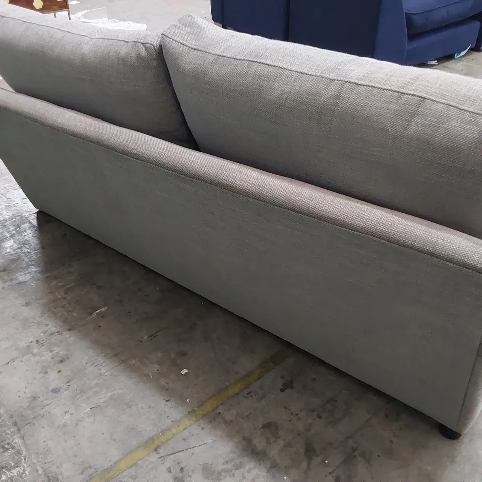 QUALITY BRITISH MADE LOUNGE Co TWO SEATER SOFA GREY FABRIC 
