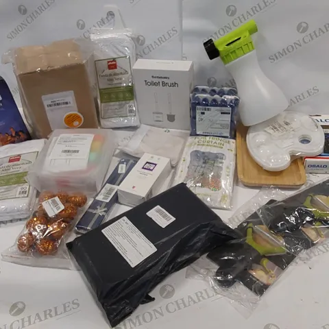 19 BRAND NEW ITEMS TO INCLUDE: SONDIKO BUTANE TORCH, ALOE VERA PILLOWCASE, TOILET BRUSH, PACK PF PEGS, FOIL FRINGE CURTAIN, JOSEPH JOSEPH MULTI-PEEL