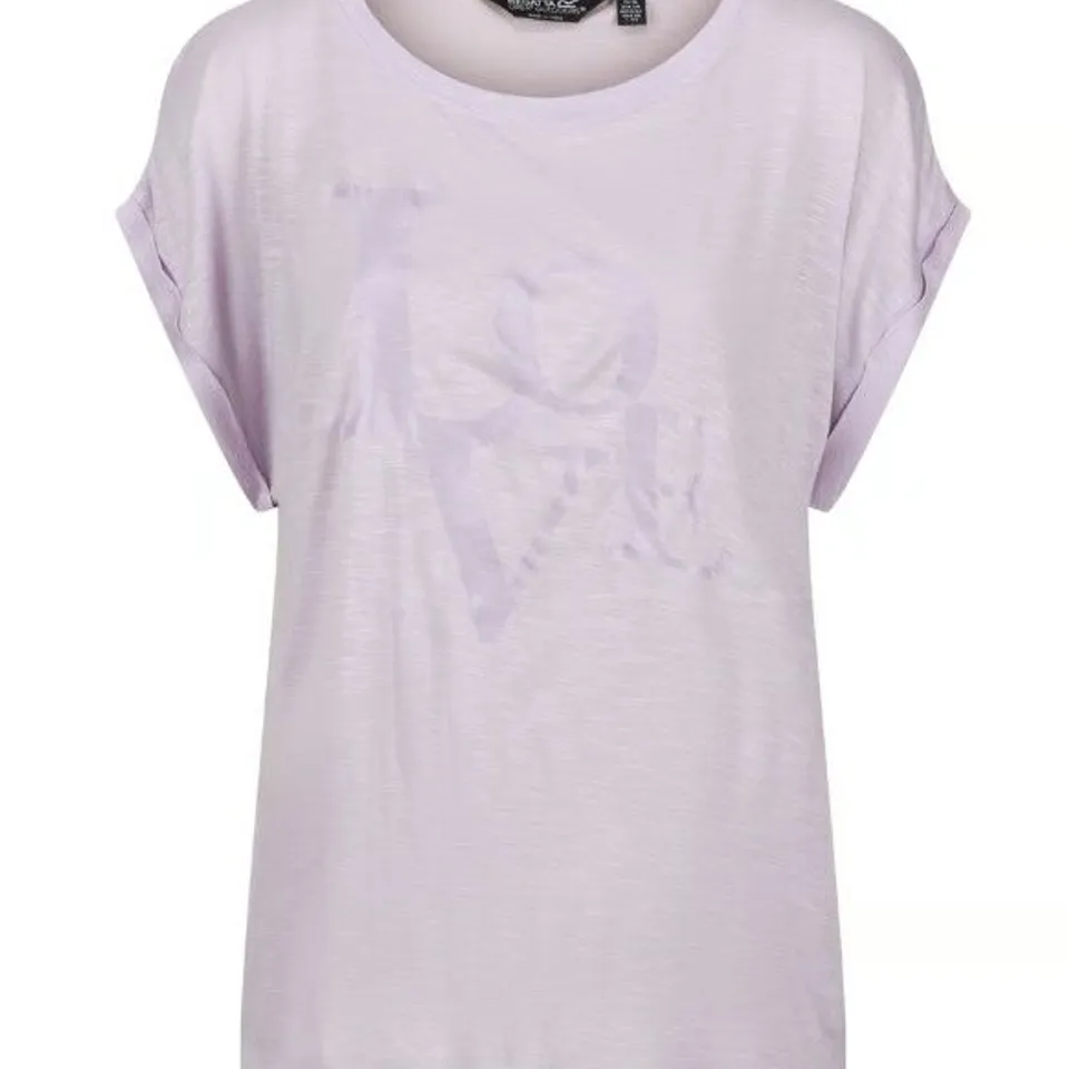 REGATTA WOMENS/LADIES ROSELYNN LOVE T-SHIRT (PASTEL LILAC) SIZE 16