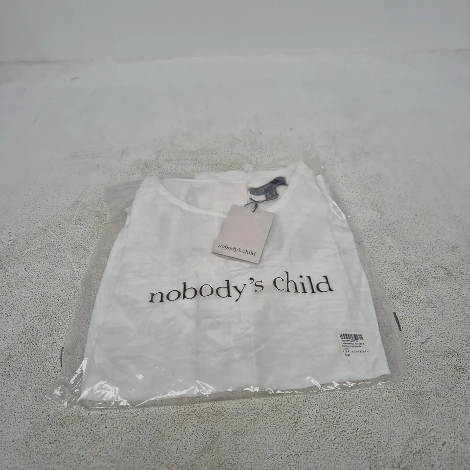 NOBODY’S CHILD STIRLING TOP DOUBLE GAUZE – WHITE, UK 8 (EU 36, USA 4)